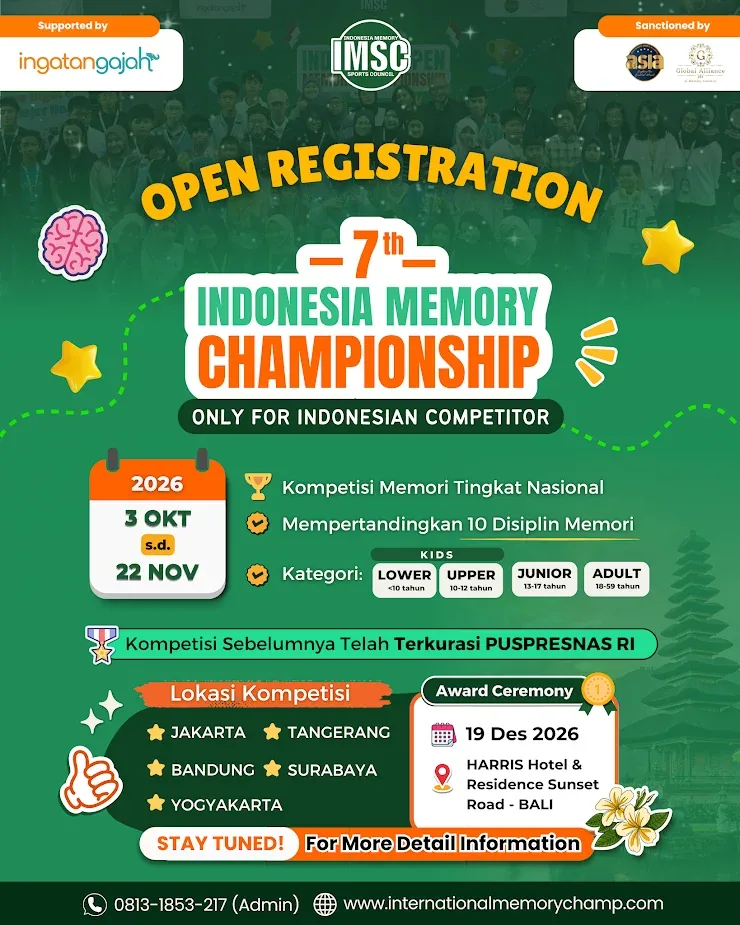 Flyer of the 7th Indonesia Memory Championship 2026