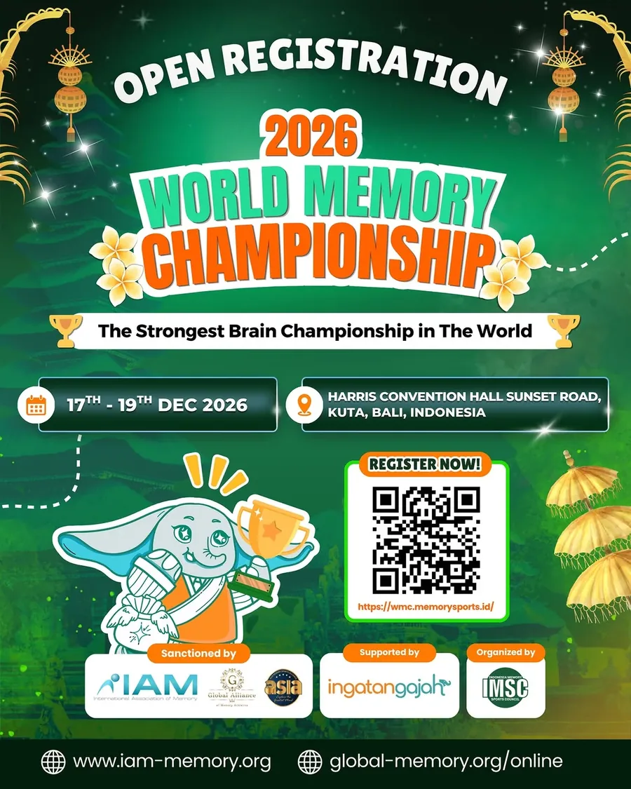 Flyer of the World Memory Championship 2026 in Bali